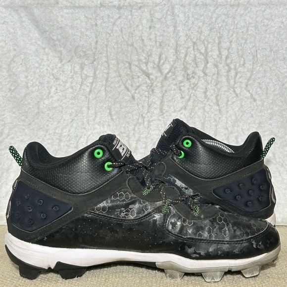 Under Armour Mens Black Harper Mid RM Baseball Softball Cleats Shoes SZ US 10.5 - Picture 6 of 11